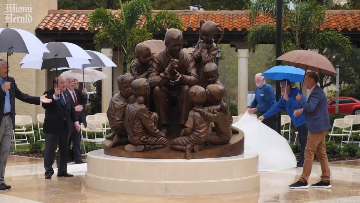 Enormous Statue Honoring Mister Rogers Unveiled At His Alma Mater